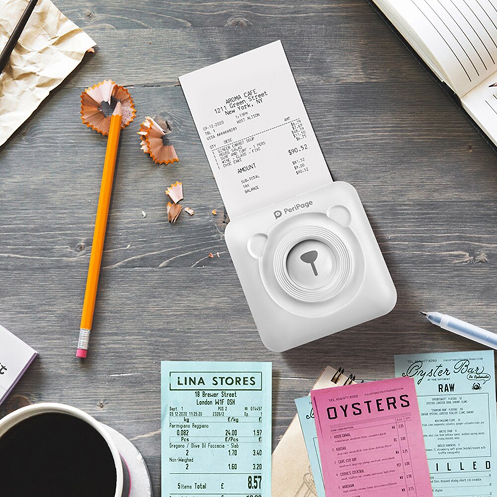 Mini Portable Pocket Thermal Photo Printer 203 Dpi Mobile Bluetooth Wireless Thermal Printer Paper Sticker Label Printer for Ho