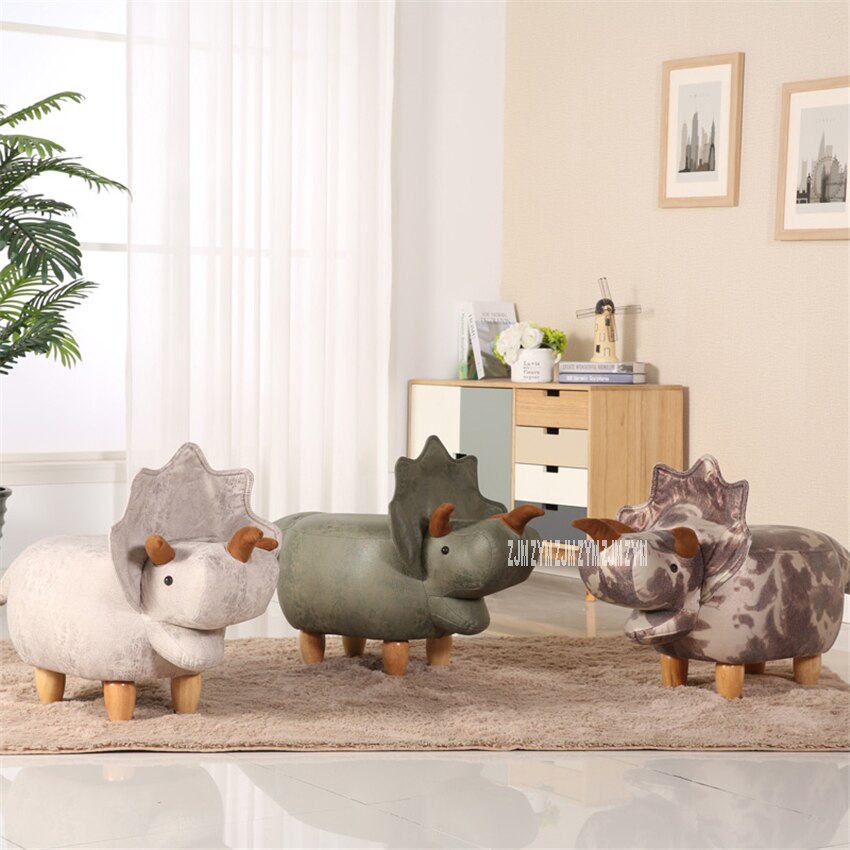 Modern High Density Resilient Sponge Animal Change Shoe Stool Solid Wood Children Shoes Storage Stool Living Room Sofa Footstool