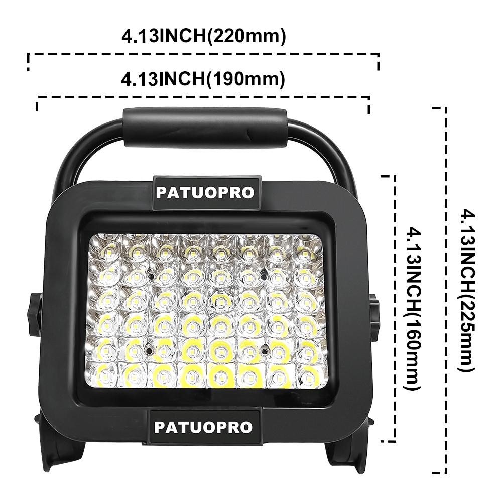 4 Zoll 48 LED Dual USB Winkel verstellbar kabelloses Arbeitslicht draussen Taschenlampe Camping Lampe Notbeleuchtung Scheinwerfer