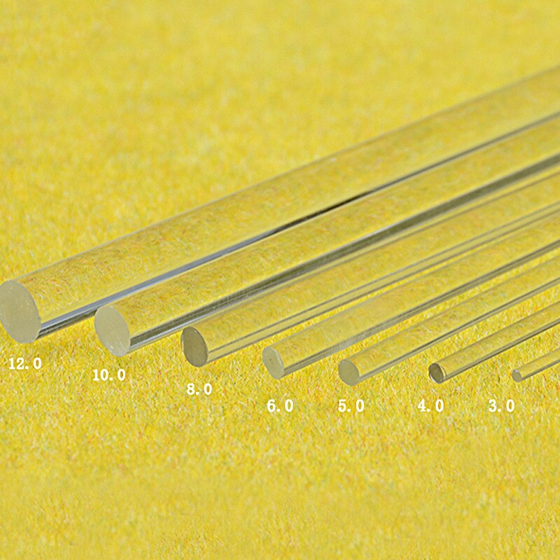 10 sztuk DIY rękodzieło Model architektoniczny materiał architektura akrylowa wysoka przejrzystość szkło organiczne pręt wiele rozmiarów długość 25 cm: 3x250mm