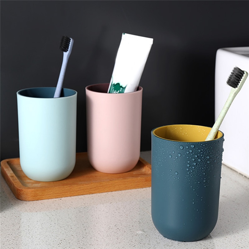 Eenvoudige Nordic Stijl Huishouden Twee-Kleur Tandenborstel Beker Badkamer Mondwater Cup Reizen Draagbare Washcup