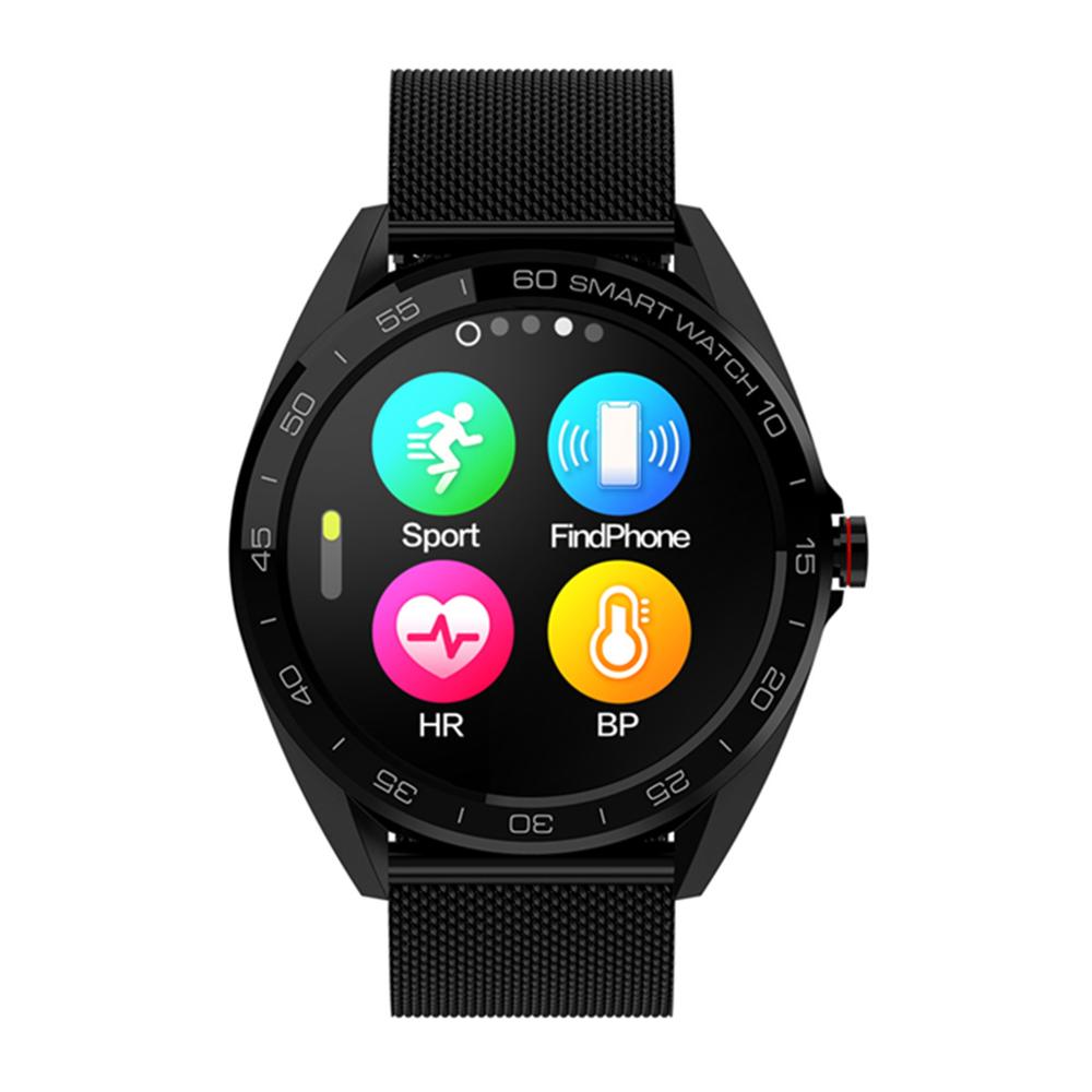 K7 écran rond montre intelligente fréquence cardiaque pression artérielle moniteur de sommeil Smartwatch Fitness Tracker horloge pour hommes pk Huawei: Black Steel / with box add 8GB TF