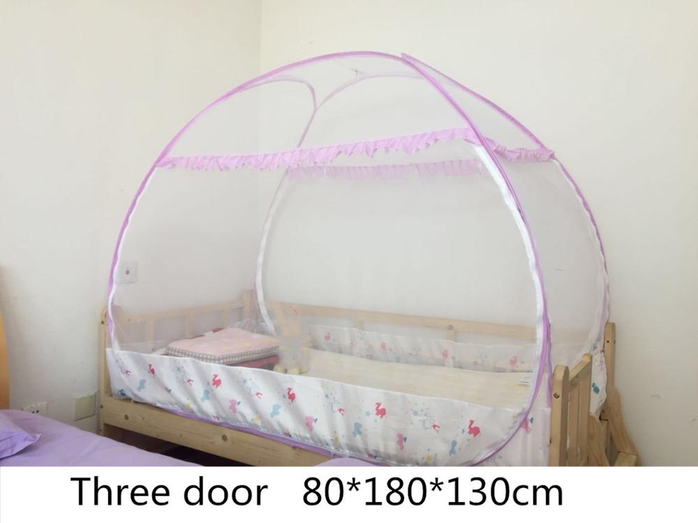 Draagbare Babybedje Klamboe Kinderbedje Anti-Mosquito Tent Mongoolse Yurts Kinderen Klamboe Vouwen Camping: pink 80x180x130cm
