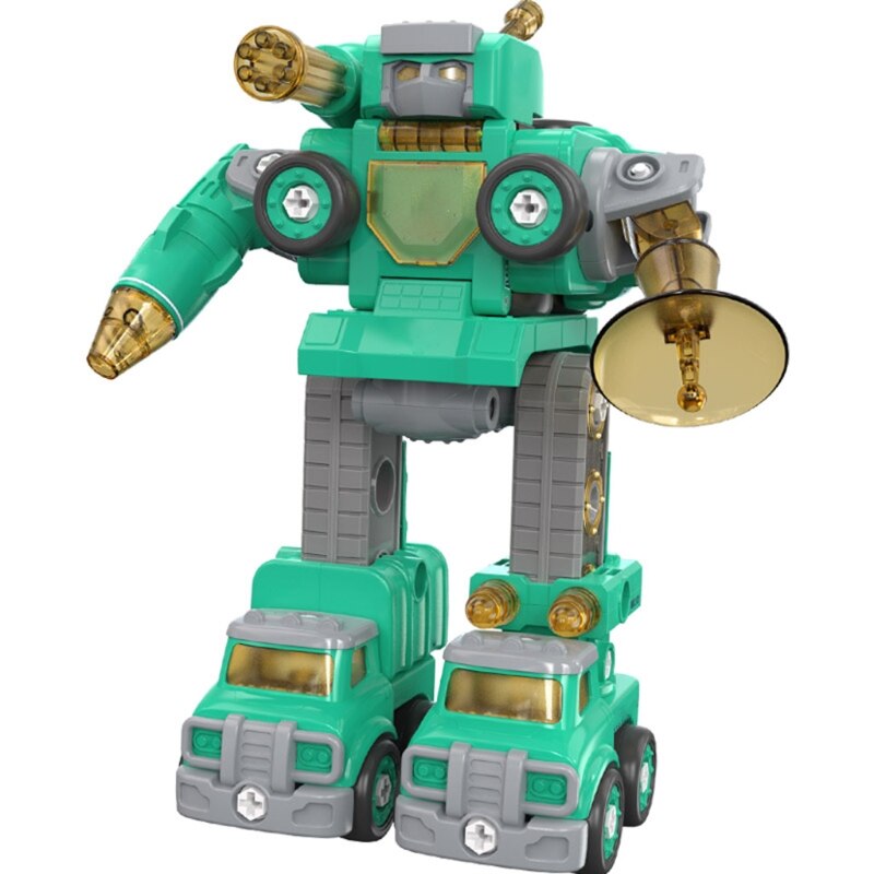 Deformato Autobot bambini fai da te smontaggio giocattolo assemblaggio auto vite educativa 103D: green