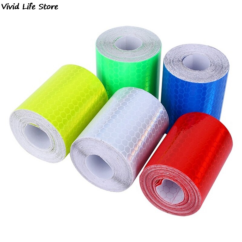 Tira de pegatinas de advertencia para coche, Reflector de luz de advertencia pegatina protectora, película reflectante, de seguridad reflectante, 100cm X 5cm