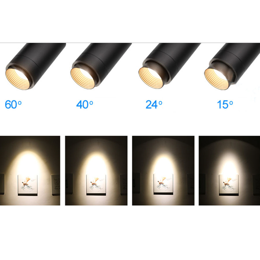 10W 20W 30W z zoomem reflektor szynowy sufitowy kaczan doprowadziło 15 °-60 ° z regulacją ostrości obrazu szyna torowa reflektorów
