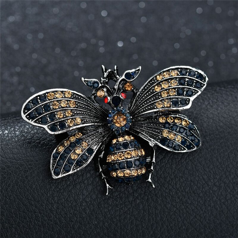 Terreau Kathy Insect Bumble Bee Broche Voor Vrouwen Mannen Bee Sieraden Goud Kleur Geel Enamel Broches Rhinestone Dragonfly Sieraden