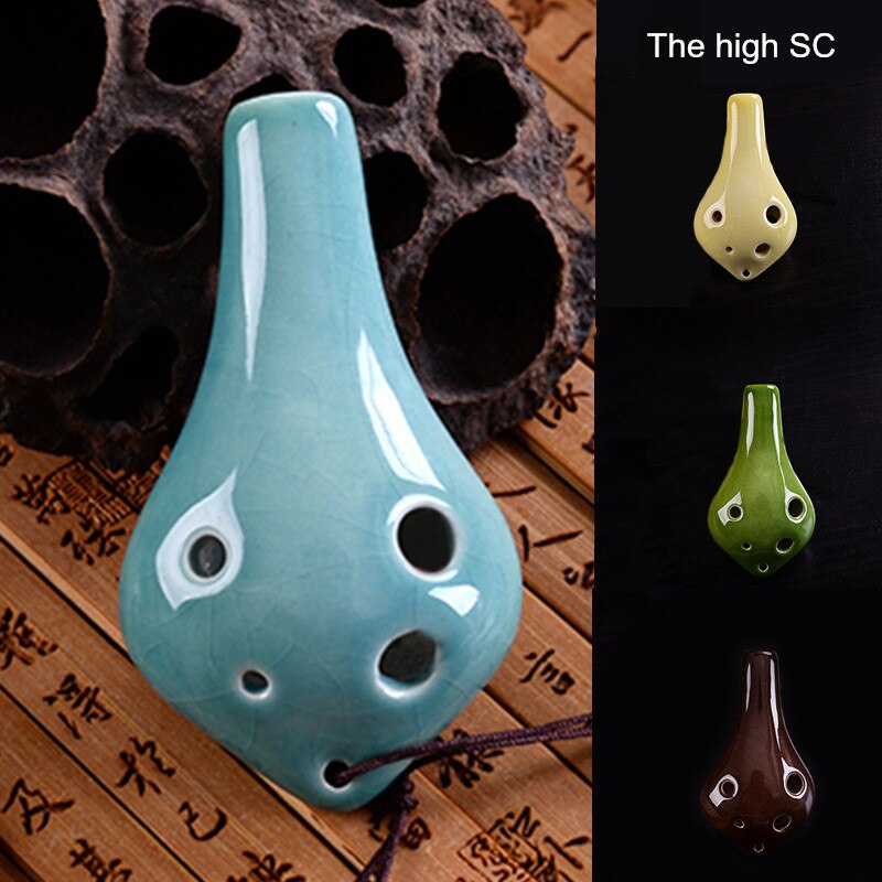 Ocarina-tubo largo para principiantes, instrumento Musical triple Sc de 6 agujeros, cuerda de música
