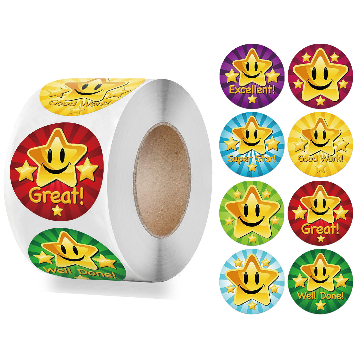 500 Uds. Pegatinas de recompensa para profesores para niños, guardería, escuela, estímulo, juegos, animales de juguete, adhesivo de papelería: Naranja