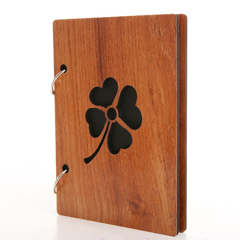Album Photo en bois de 6 pouces, fait à la main, feuille ample, collé, pour bébés amoureux, mariage, DIY bricolage, Photo commémorative,: Leaf - black page