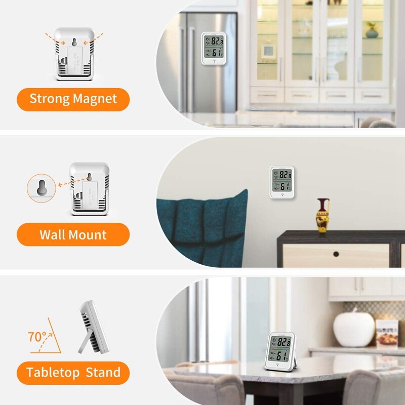 Digital Hygrometer Indoor Thermometer Accurate Temperature Monitor Meter Humidity Gauge with Backlight for Home Office Greenhous