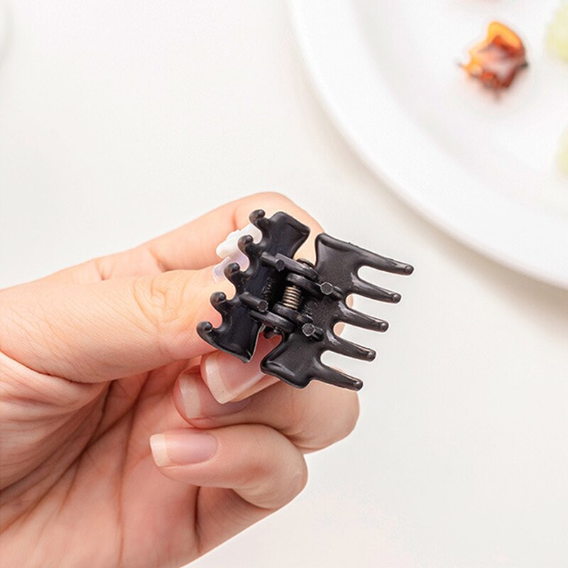 Pinces à cheveux pour femmes, 12 pièces/paquet, accessoires pour filles, Mini griffes en plastique Transparent, noir, marron,