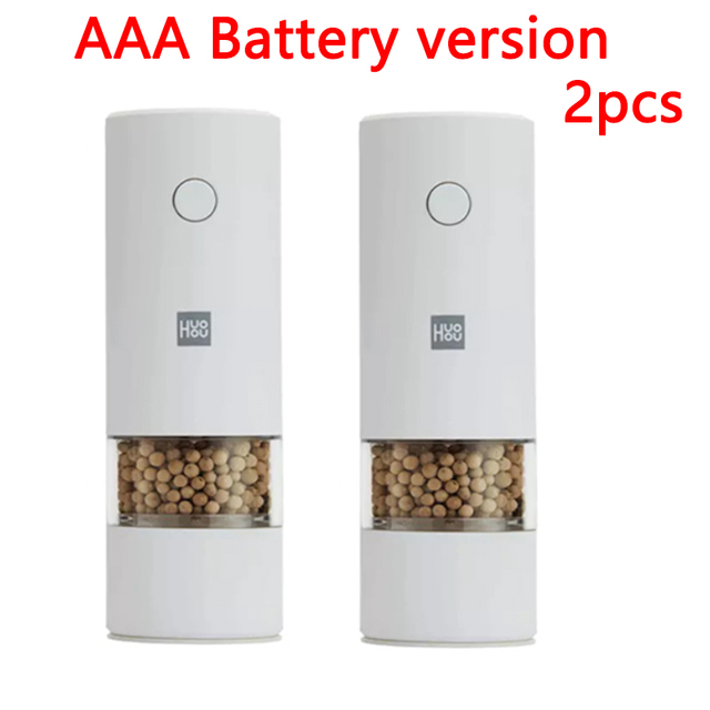 Huohou Electric Automatic Mill Pepper and Salt Grinder LED Light 5 Modes Peper Spice Grain Porcelain Grinding Core Mill Kitchen: DEEP BLUE