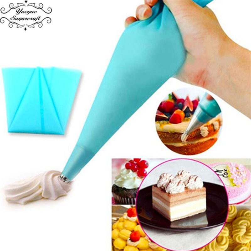 Yueyue sugarcraft 3 st tårta/gräddpåse silikonglasyr rörgrädde konditorivaror munstycke tårta dekorera bakning dekorationsverktyg