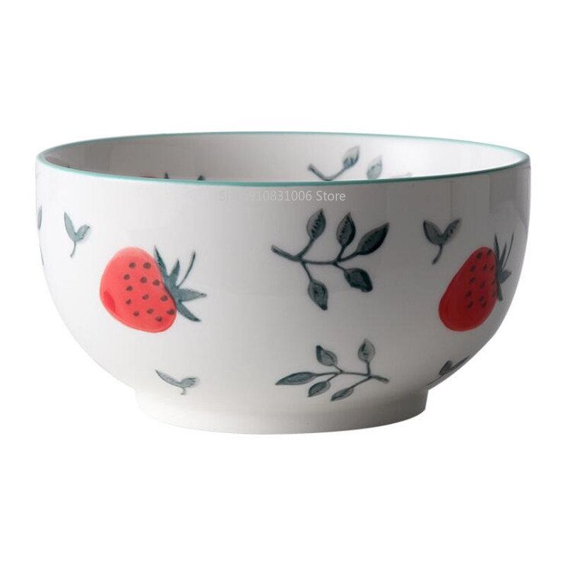 Leuke Aardbei Keuken Keramische Plaat Servies Set Voedsel Gerechten Rijst Steak Salade Noedels Kom Soep Cook Tool 1Pc