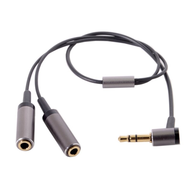 Cable 1 in 2 out 3,5mm stereo elbow male to female headphone audio cable splitter 3,5mm double adapter audio