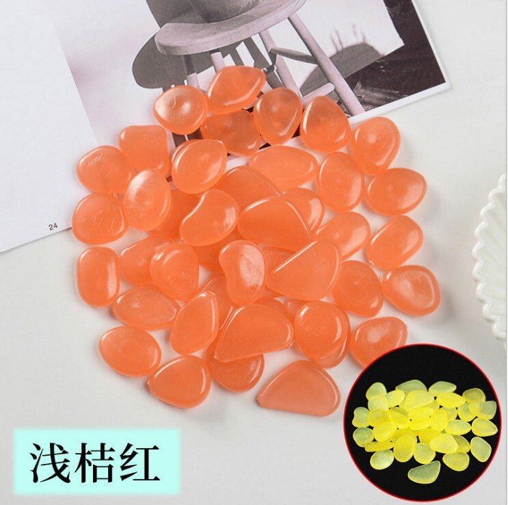 50/100 stücke Leucht Stein Glow Felsen Aquarium Mix Farbe Steine für Outdoor Gehwege Home Garten Yard Decor Fisch tank Kies Felsen: 100PCS / ORANGE1