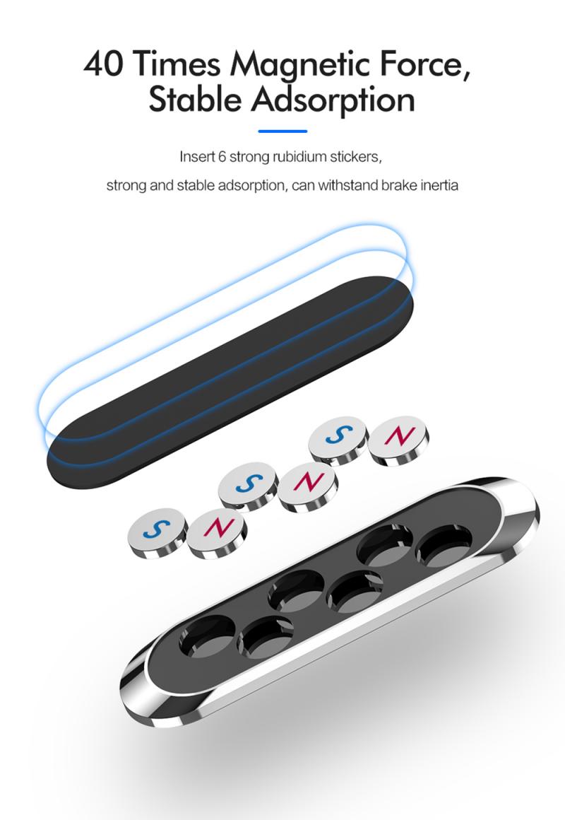 Mini Strip Shape Magnetic Car Phone Holder Stand For IPhone Samsung Xiaomi Metal Magnet GPS Car Mount Dashboard