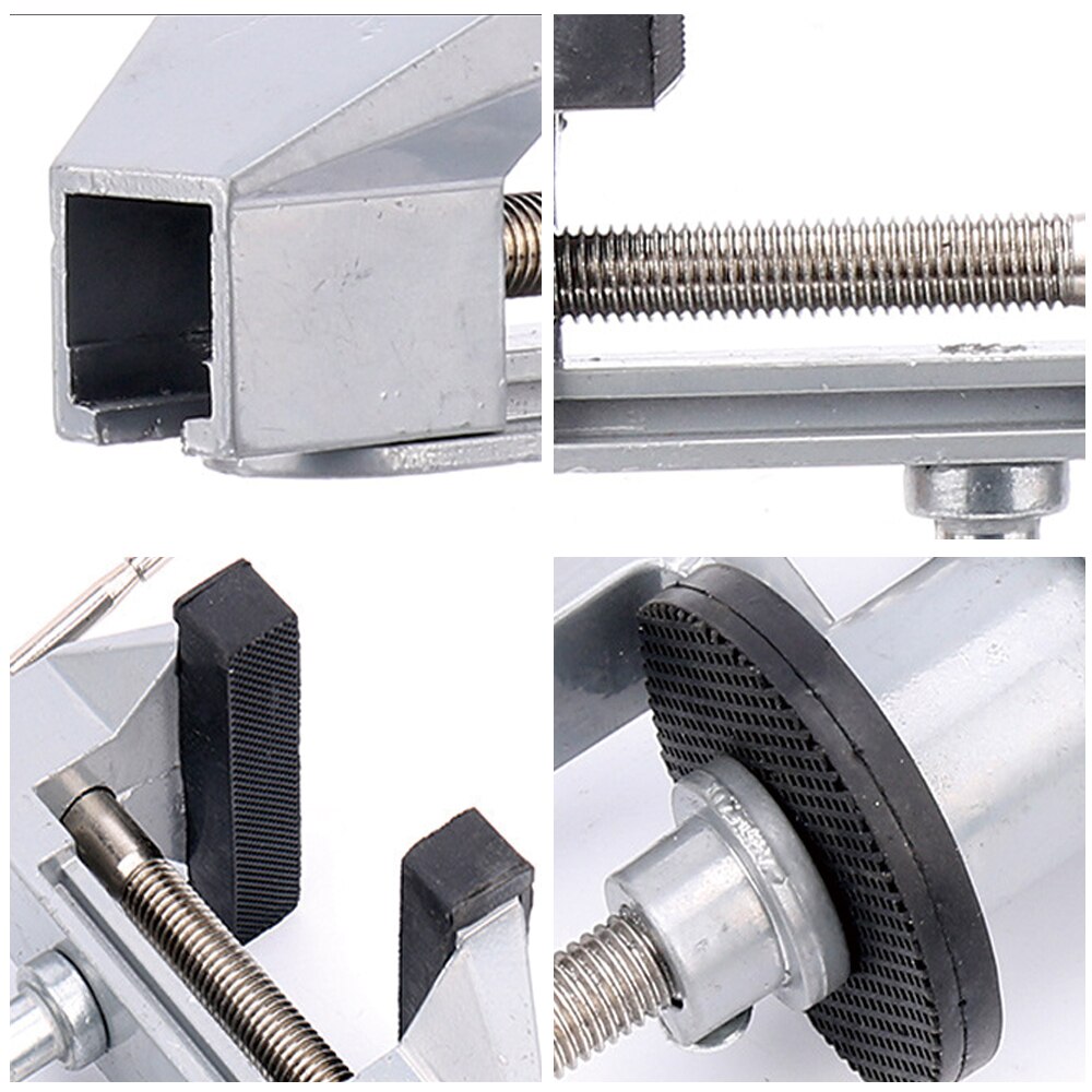 360 Degree Rotating Table Vise Aluminium Alloy Swivel Bench Vise Clamp Electric Drill Stand Rotating Tool for Woodworking