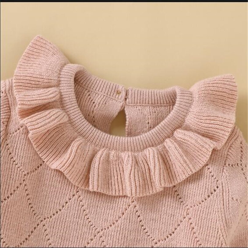 Baby sweater baby baby girl sweaters nyfødt strikket baby tøj efterår flæse krave baby pullover pige toddler sweater