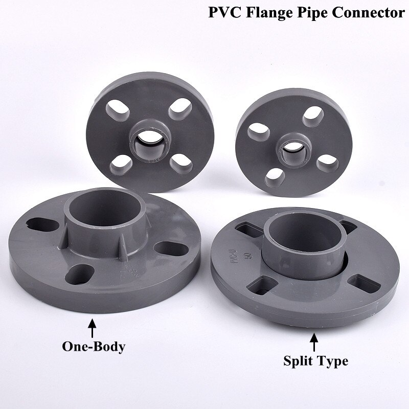 20~160mm PVC Flange Pipe Connector, Aquarium Fish Tank Adapter Irrigation Water Tube Joint Hardware Fittings Slip Socket Flanges
