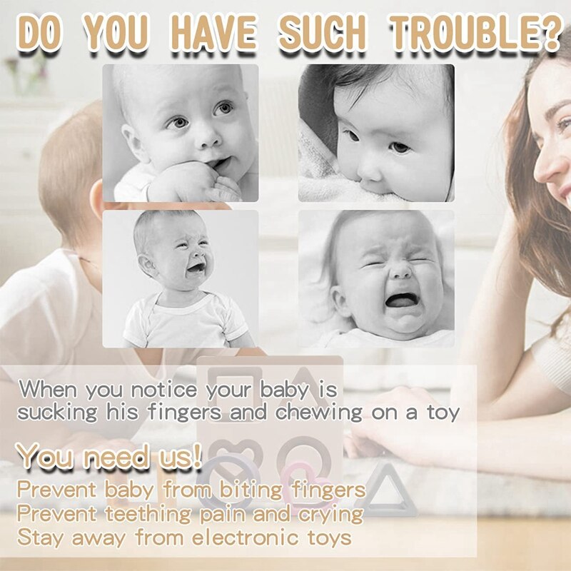 Baby Soft Nesting Sorting Stacking Toys Silicone Block Shape Toys Recognition Learning Development Toys Jigsaw Puzzles