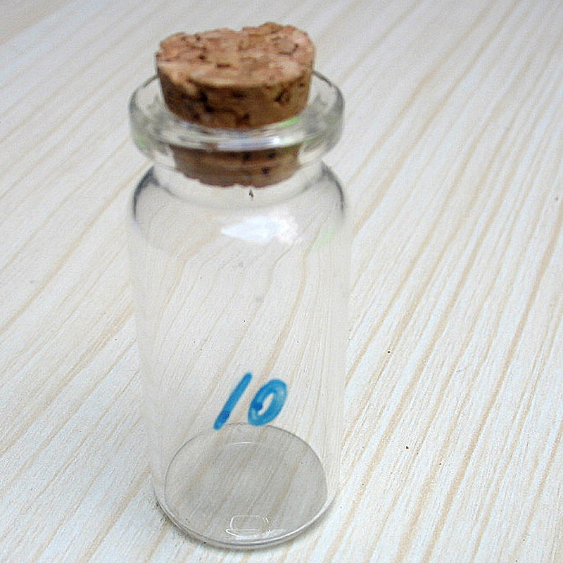 Ekonomiskt 8 st 10 fantastiskt liten korkflaska klar glasflaska önskande flaska med korkpropp färgglad  ds99