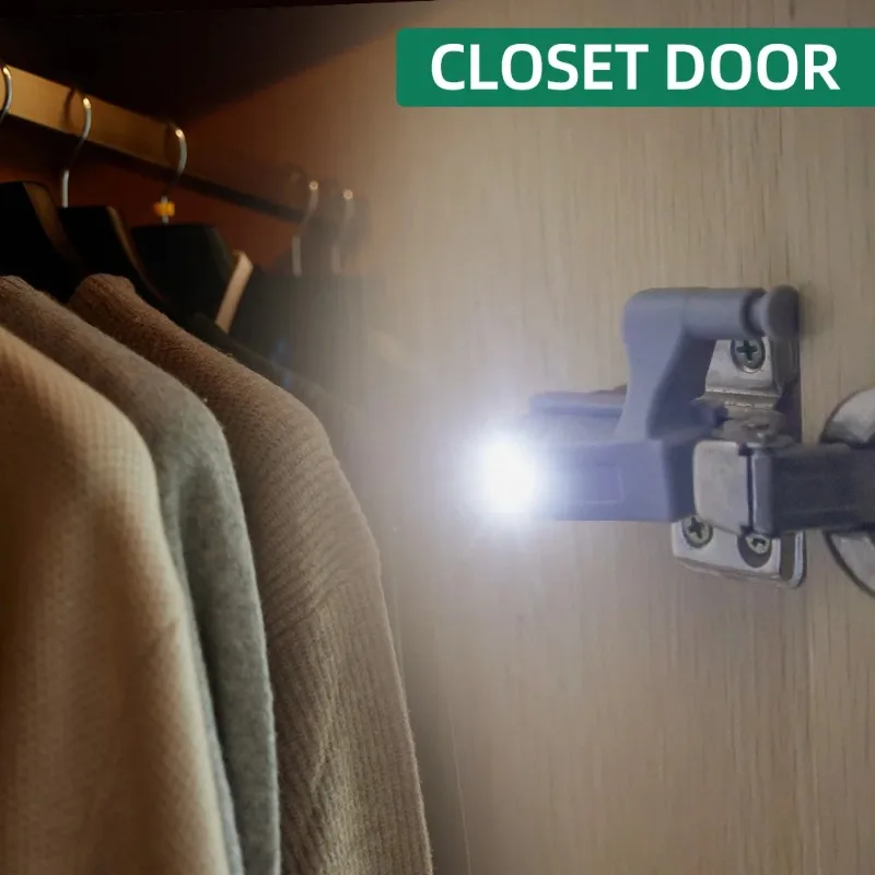 1/30 stk. universel led-lampe med indvendig hængsel, underskabslampe, garderobe, sensorlampe til skab, køkken, soveværelse, skab, natlamper