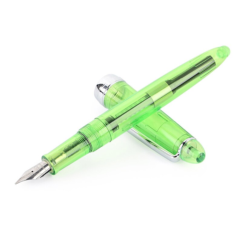 Jinhao 992 stylo plume en plastique Irautita spirale ronde transparente école étudiant bureau papeterie stylos à encre de: Clear Green