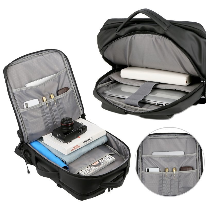 tomtoc compacte laptoprugzak voor 15,6-inch computer, 18 liter daypack professionele rugzakken met kabeldoorvoerzak voor zaken, werk, woon-werkverkeer