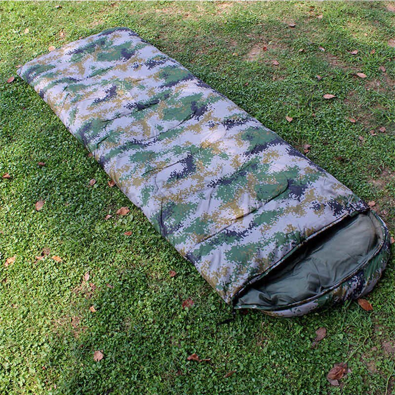 Saco de dormir de camuflaje Digital, para exterior, equipamiento de acampada, 210x75CM, saco de dormir cálido para Otoño e Invierno