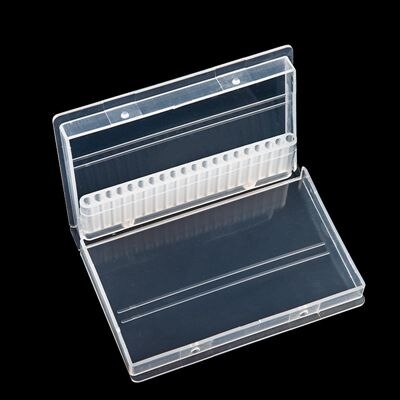 Clear Plastic Nail Drill Bits Storage Box Stand Display 20 Slots 14 Slots Organizer Case Container Manicure Tools: 20 slots