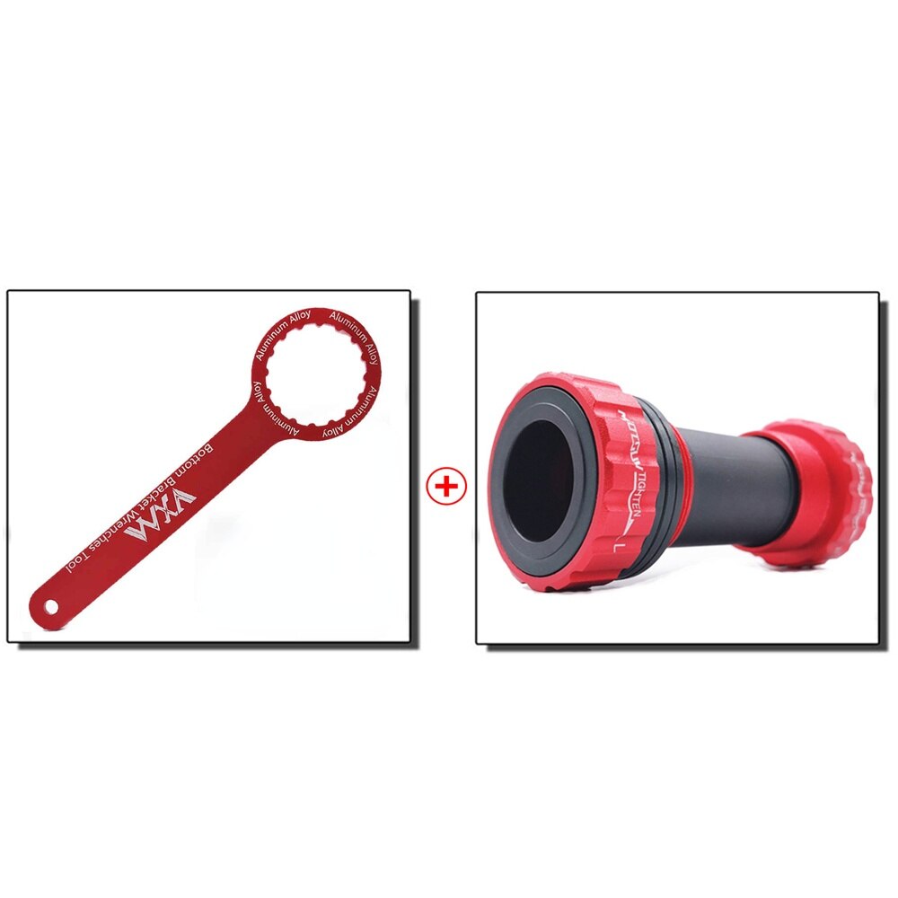 Bike Bottom Bracket Set Sealed Bearing Threaded 68 73mm BSA 68 BB 91 Shell 24mm Spline Axis MTB Road Bike Bottom Bracket: 1 set of Red