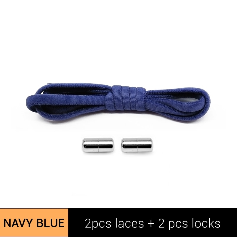 Schnell Elastische Schnürsenkel Metall sperren Schnürsenkel Für freundlicher Erwachsene Turnschuhe: Marine Blau