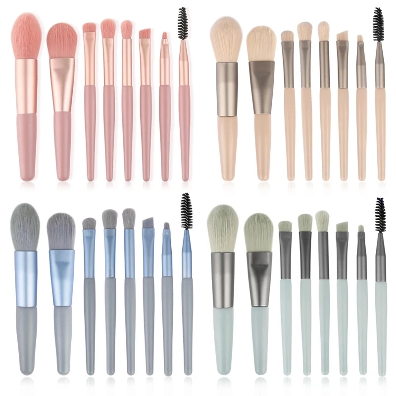 Juego de 8 Uds de brochas de maquillaje, brocha correctora de maquillaje, colorete, brocha para polvos sueltos, sombra de ojos, resaltador, brocha para base, herramientas de belleza
