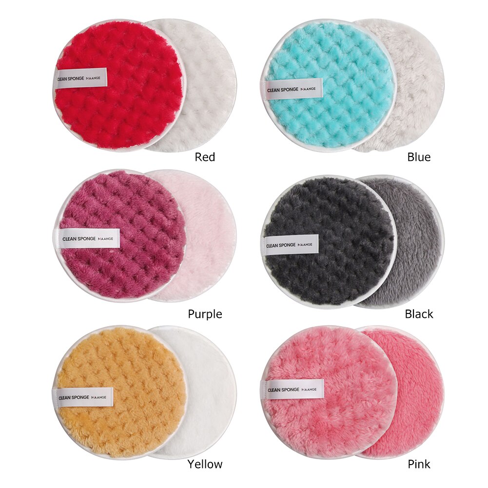 Rund form rengöring puff makeup remover tygkuddar mjuk kosmetisk svamp ansikts makeup bärbar