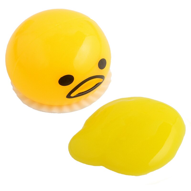 Single Novelty Gag Squishy Toy Egg Yolk Anti Stress Reliever Yellow Egg Vomit Joke Ball Squeeze Toys TXTB1