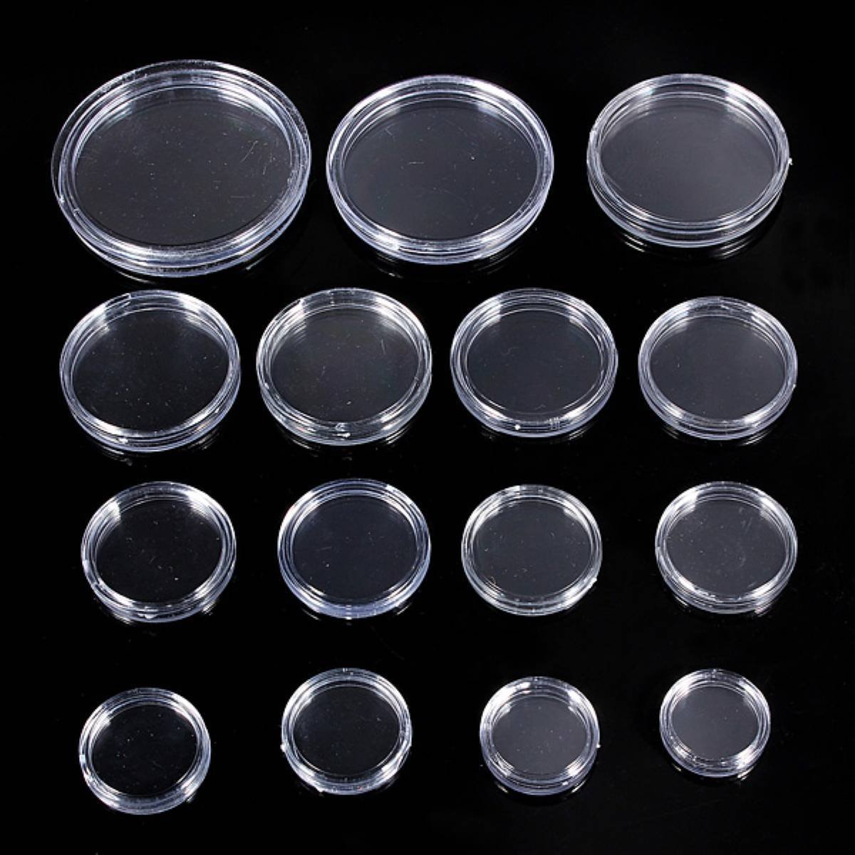10 st transparent liten myntlåda i plast