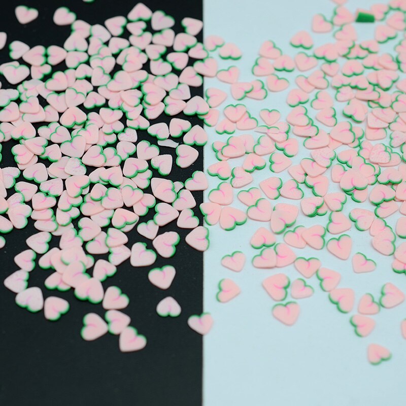 100g/lot Polymer Peach Clay Sprinkles for Crafts Making, DIY: 5mm design 2