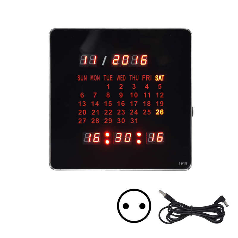 Digital Wall Clock Digital Wall Calendar Double Hanging Precise Timing Power Off Memory Luminous for Office: European regulations