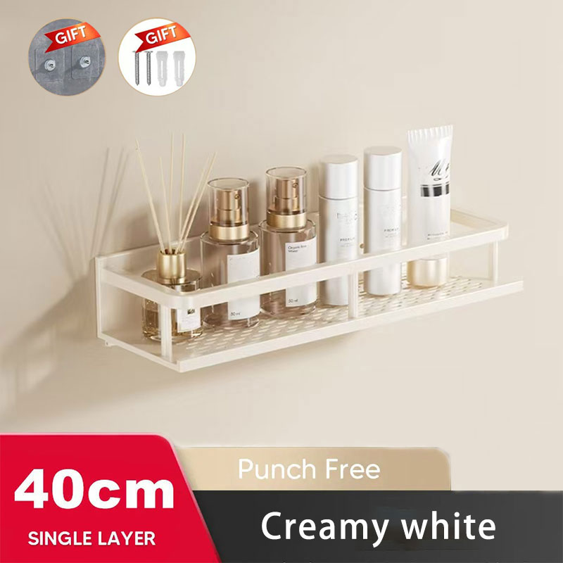 30/40/50CM Punch-Gratis Badkamer Plank Shampoo Rek Aluminium Douche Organizer Zonder Boren Wc plank Badkamer Accessoires: Black