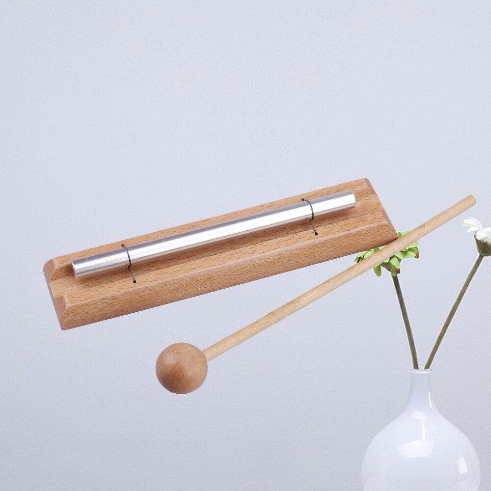 Carillón de meditación para niños, Tono único de madera con Mallet Chico, suministros portátiles, carillones de viento de percusión, 1 ud.