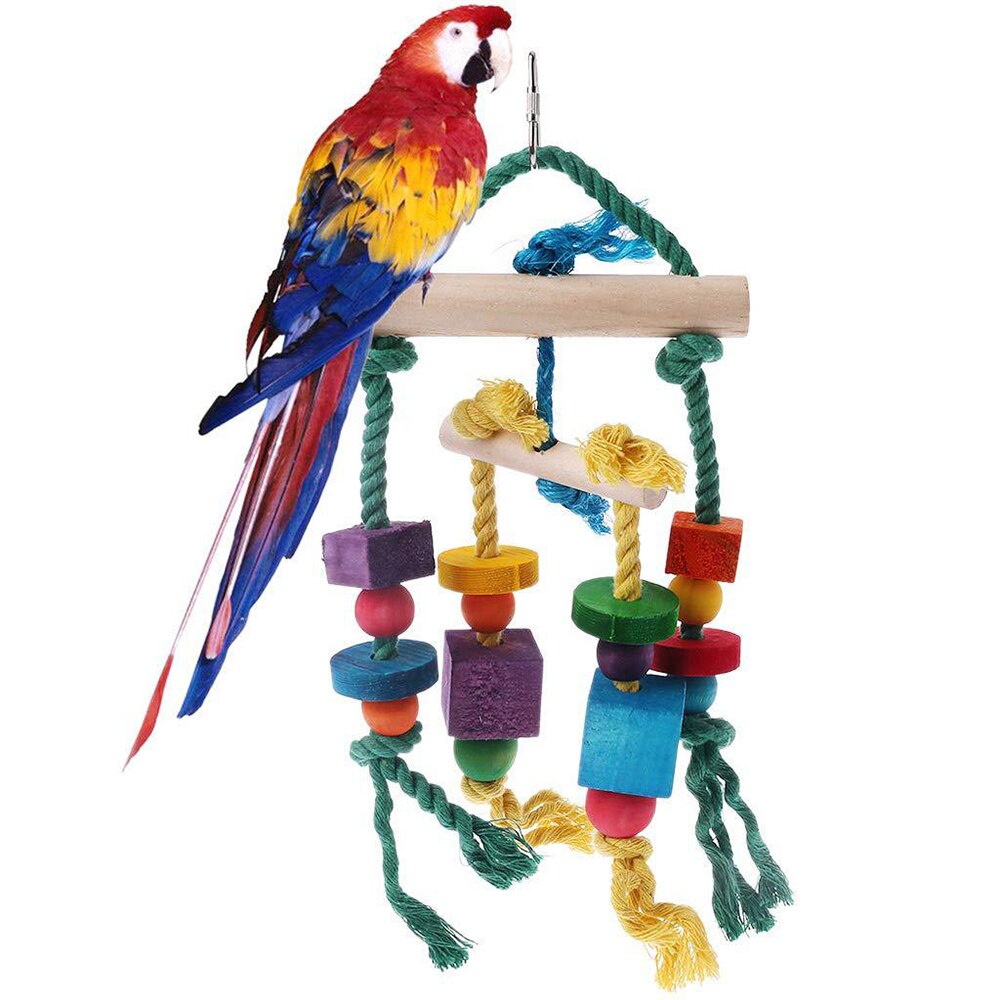 3 uds jaula para loros de juguete ardilla hámster ardilla hamaca pájaro nido columpio y escalera Animal PEQUEÑO jaula para pájaros Kits de Juguetes: 1pc 1