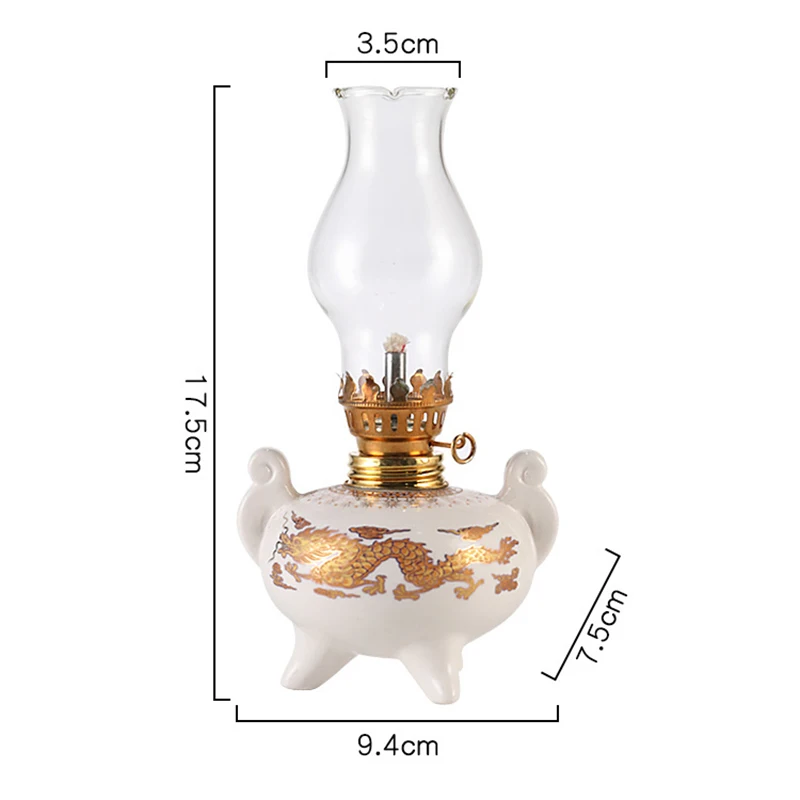 Kamerolielamp voor gebruik binnenshuis Home Decor W/Lont & Cover Vintage Hurricane Kerosinelamp Olielantaarn Hurricane Lamp: Blauw