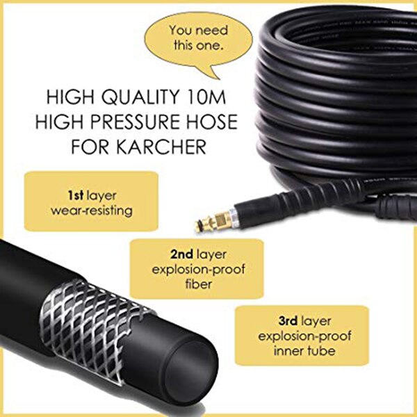 Manguera de limpieza de alta presión para Karcher K2 K3 K4 K5 K6 K7, 10M