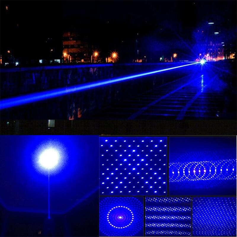 Torche Laser bleue brûlante, puissante, 445nm, SOS, torche de chasse, pointeurs de vue focalisables, lampe de poche
