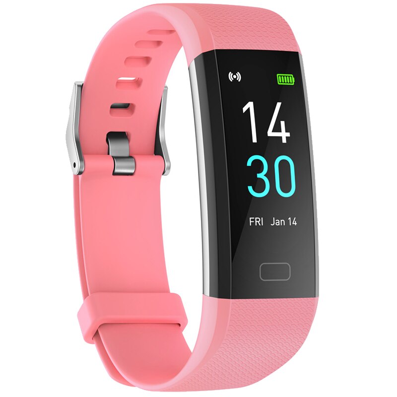 Reloj inteligente deportivo con Bluetooth para hombre y mujer, pulsera inteligente deportiva con monitor, seguidor Fitness de ritmo cardíaco, IP68: Pink