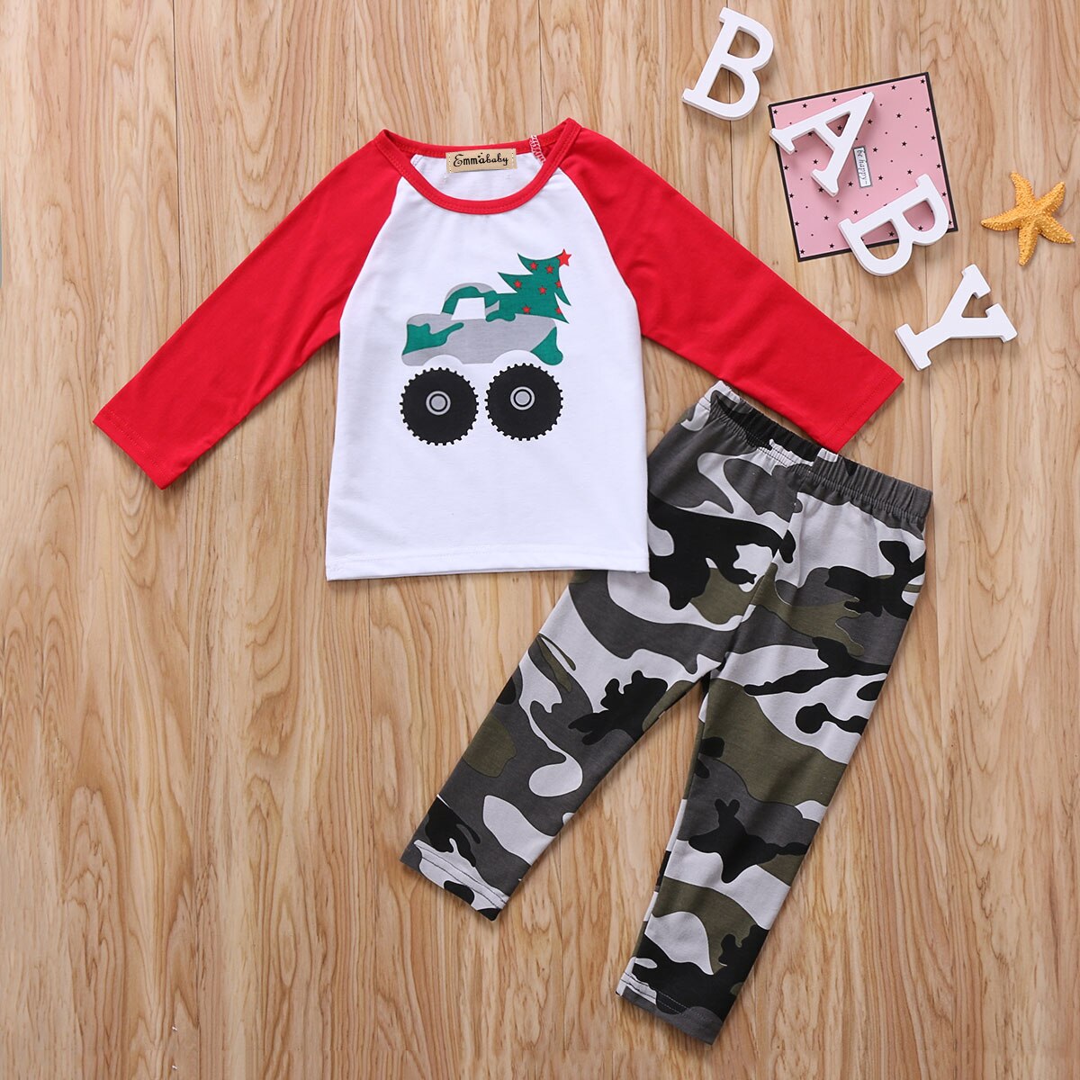 Conjunto de ropa para niñas, niños, bebés, niñas, niños, ropa, Camuflaje, Patchwork, manga larga, camisetas, pantalones mallas conjuntos
