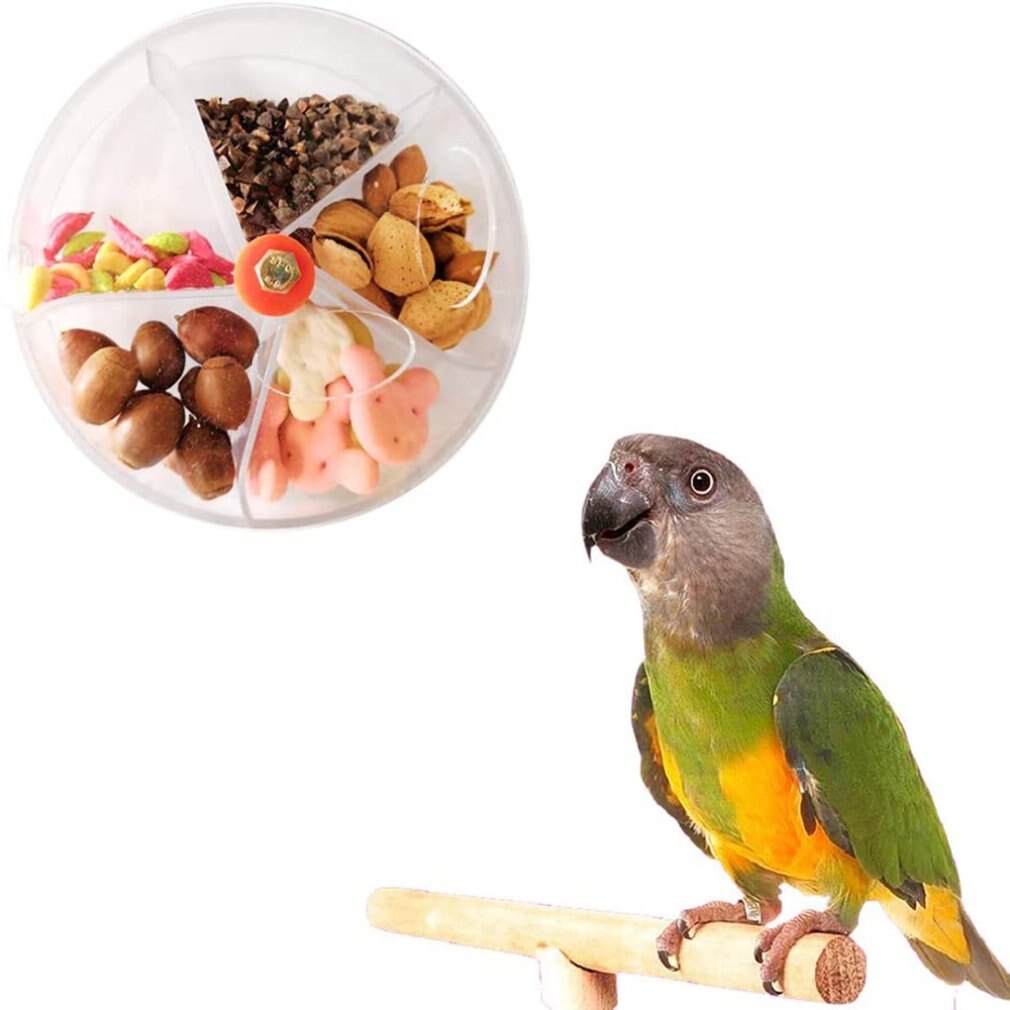 Parrot Biting Toy Bird Toy Rotate Wheel Foraging Ball Educational Feeding Toy Foraging Ball Divided Food Box