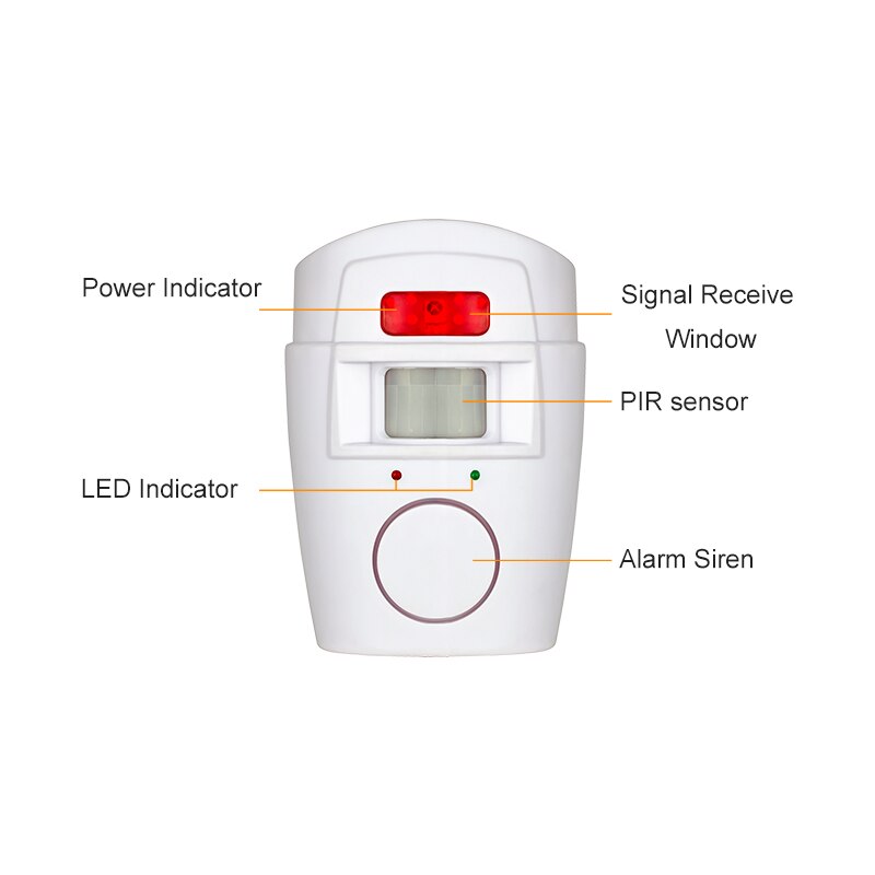 Wireless PIR/Motion Sensor Alarm+2 Remote Controls Alarm Burglar 105db